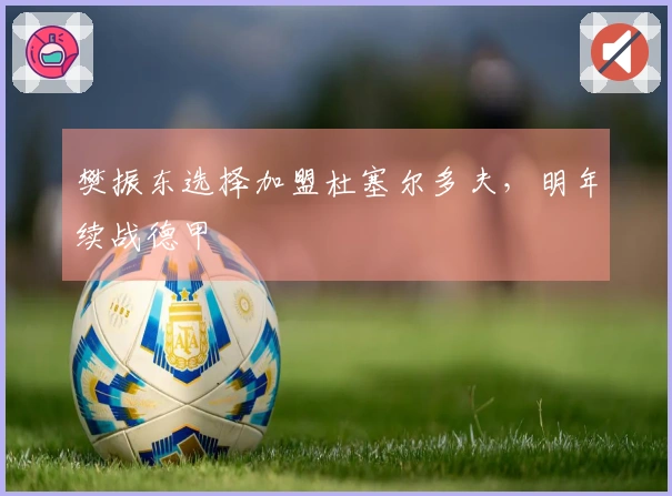 樊振东选择加盟杜塞尔多夫，明年续战德甲